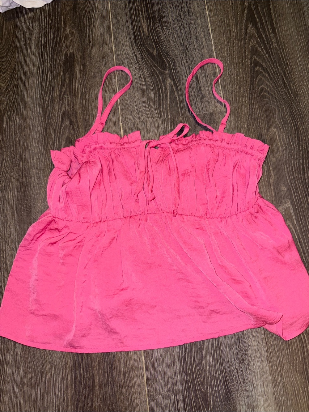 American Eagle Hot Pink Smocked Top